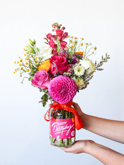 Happy Birthday Flower Jar - The Posy Co