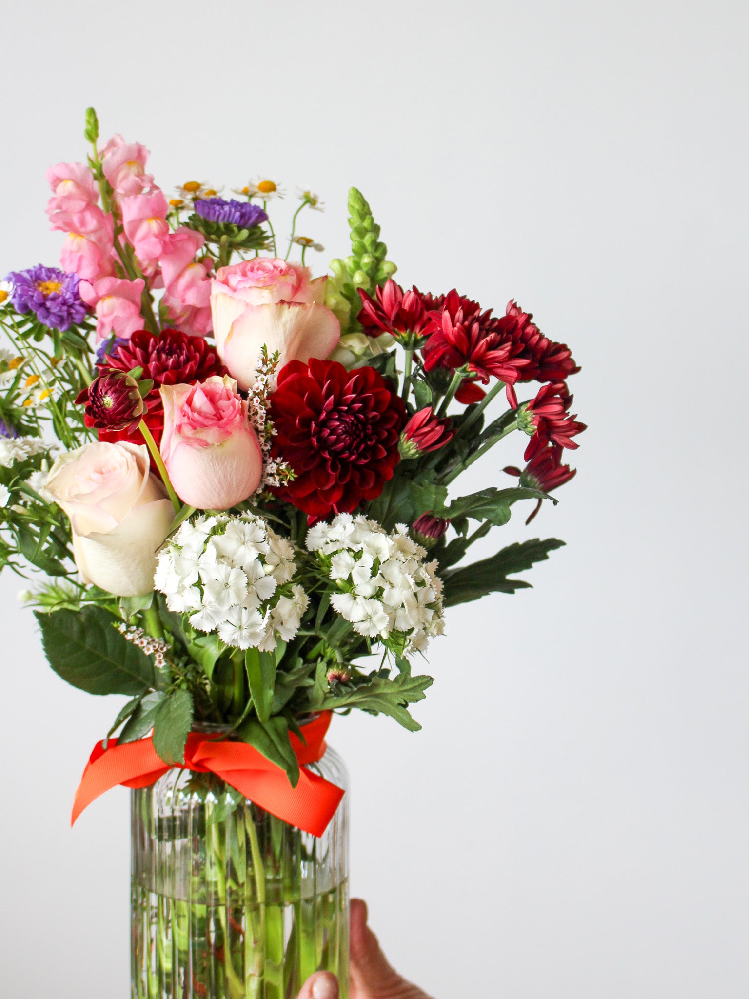 Daily Posy (Small) + Glass Vase