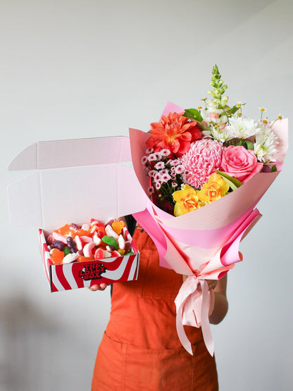 Lolly Box + Flowers Bundle - The Posy Co