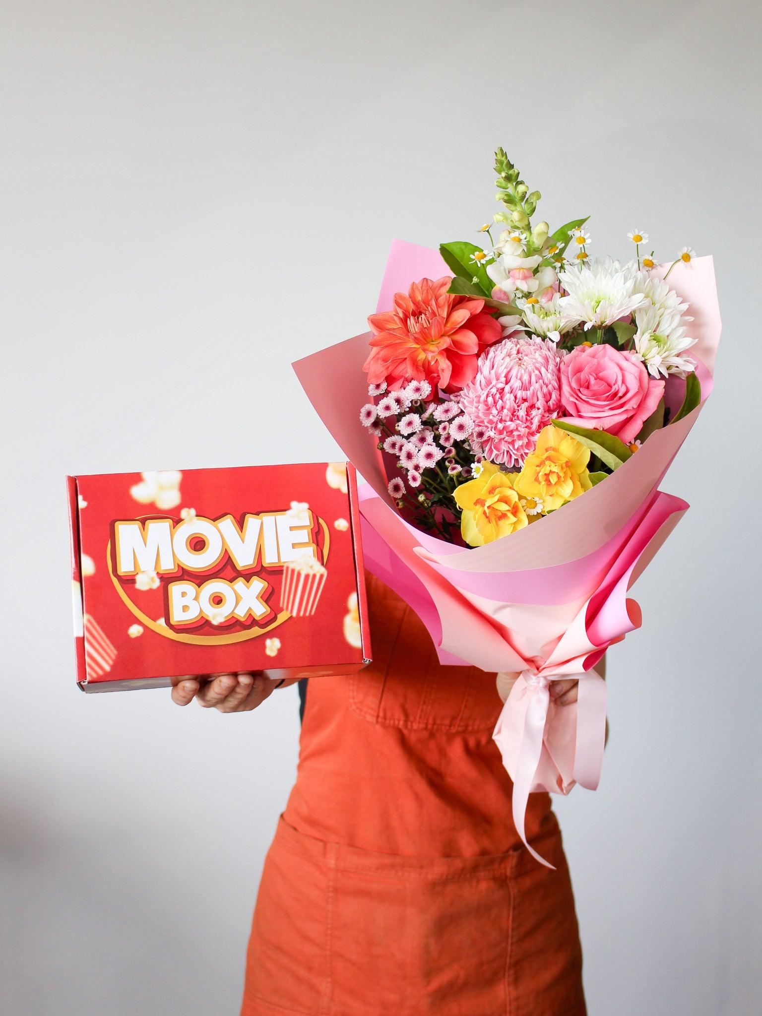 Movie Night Box + Flowers Bundle - The Posy Co