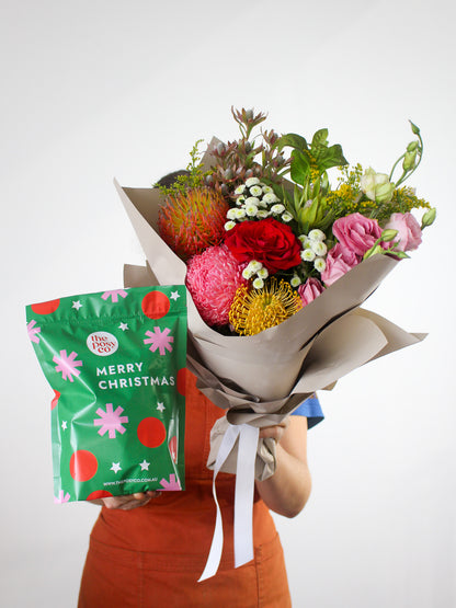 Christmas Gift Bag + Wildflower Posy