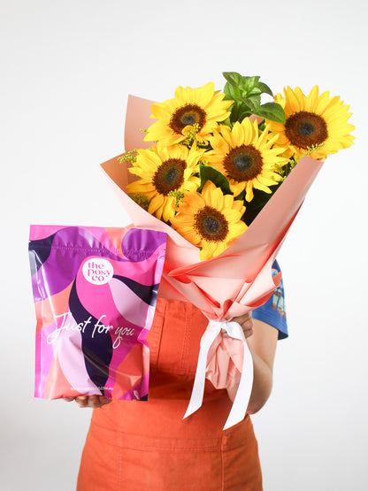 Just For You Gift Bag + Sunflowers