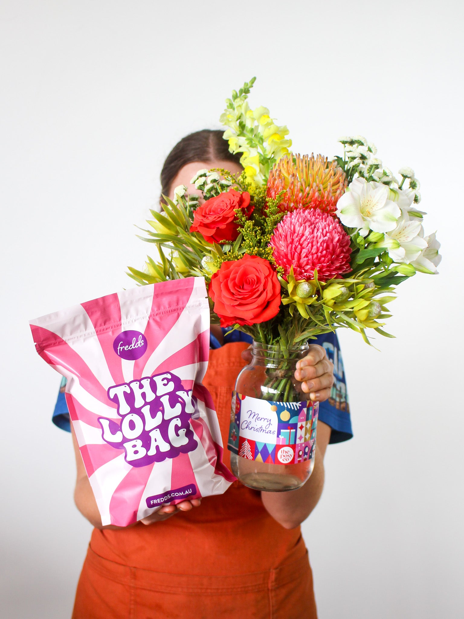 Christmas Flower Jar + Lolly Gift Bag