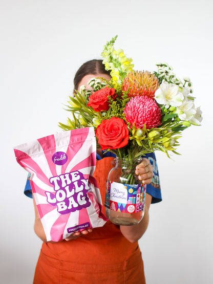 Christmas Flower Jar + Lolly Gift Bag