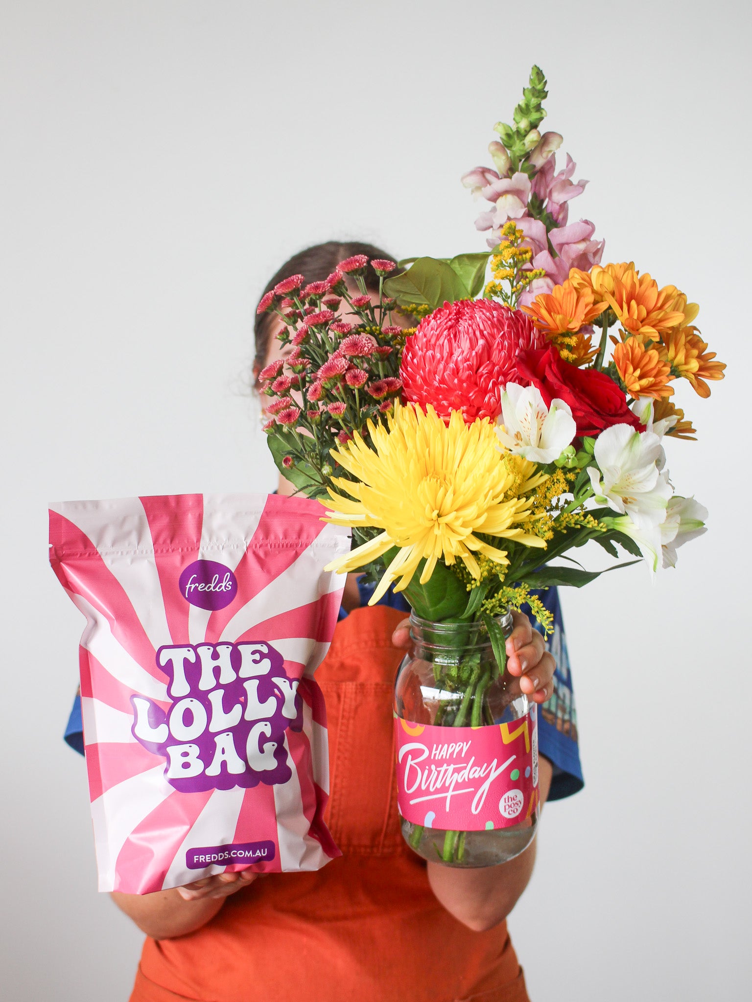 Birthday Flower Jar + Lolly Gift Bag